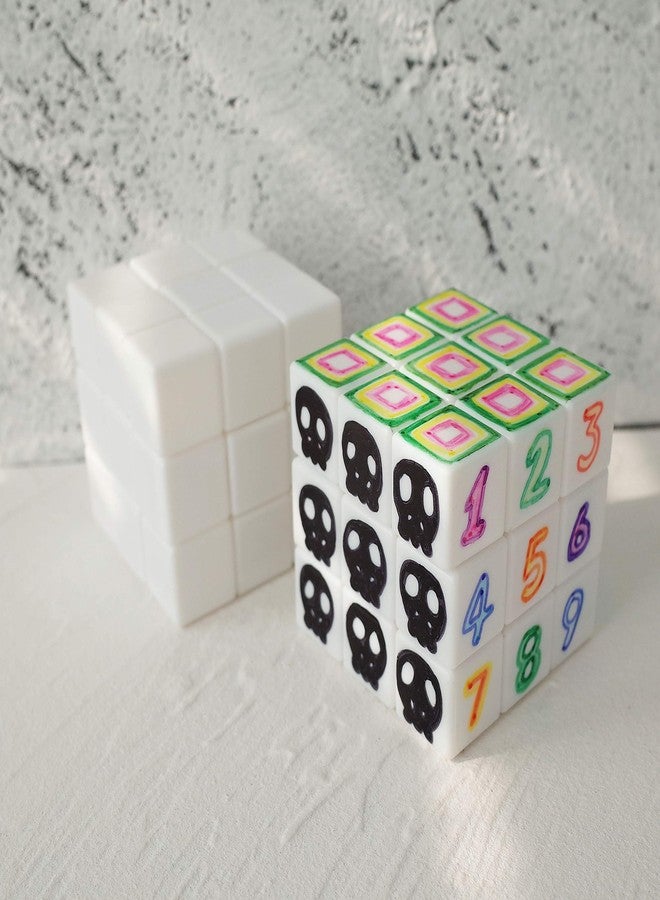 FOIBURELY 3x3 Blank Magic Cube 3x3x3 White Cube Puzzles Toys DIY - Image 3